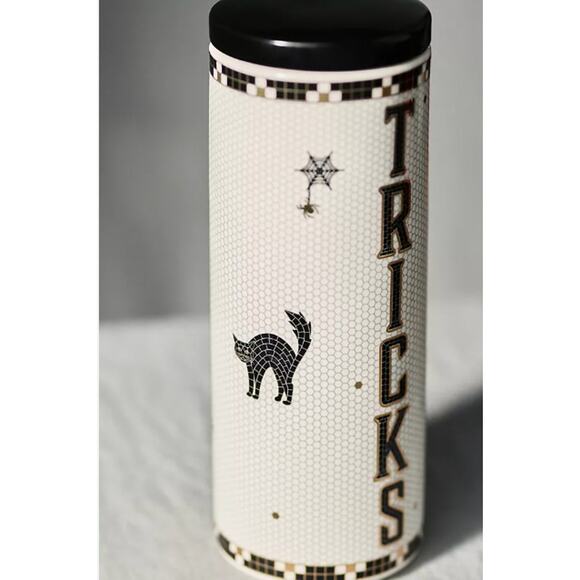 Anthropologie The Bistro Tile Stoneware Canister Halloween Edition - Picture 3 of 6